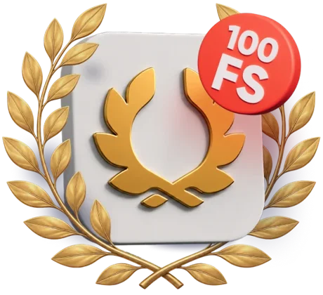 100 FS за приложение — эмблема Olimp